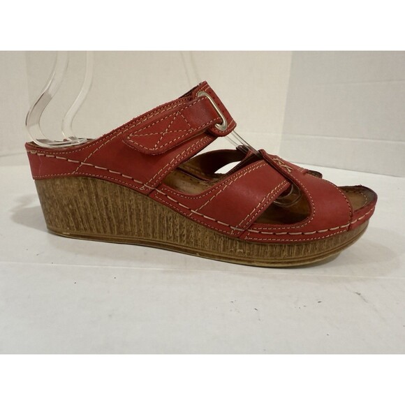 V Italia Mica Natural Genuine Leather Slide on Extra Light Wedge Size 38 - Picture 6 of 9